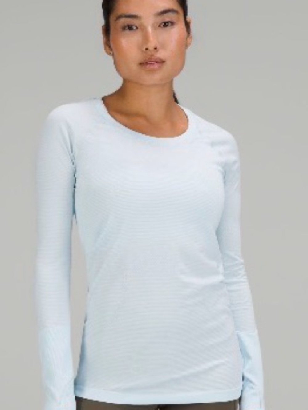 Lululemon Swiftly Tech Long Sleeve shirt 2.0. Powder Blue, size 6